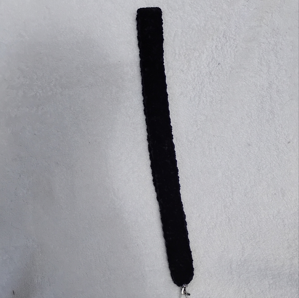 Plush Crochet Lanyard - Black